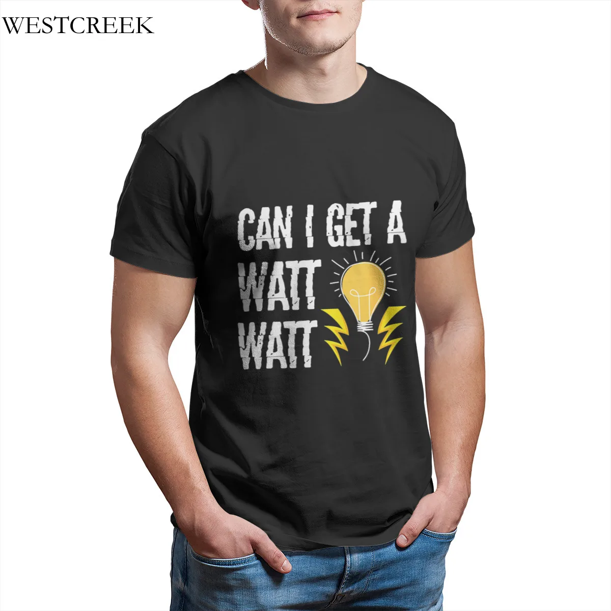 

Wholesale Men's T-Shirt Can I Get A Watt Watt T-Shirt Vintage Oversized 4XL 5XL 6XL Men Clothing 35750