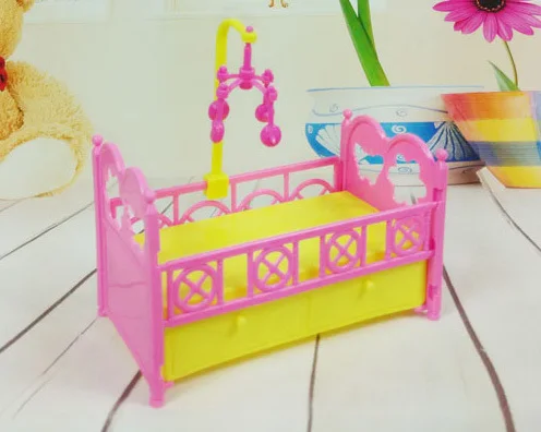 

plastic toy Little Doll Carrie's Furniture Accessories Play Miniature Toys Crib Fashion Girls Plastic Girl Toy 2020