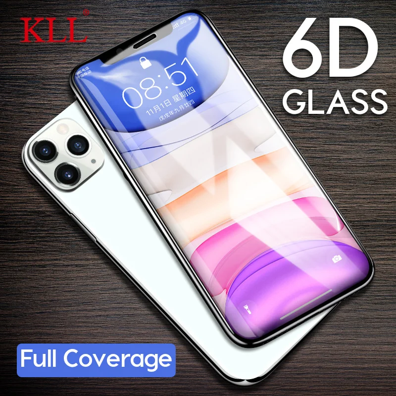 6D изогнутый край Полное покрытие из закаленного стекла для iPhone 11 Pro Max X XS MAX XR Защитная пленка для экрана для iPhone 6 6s 7 8 Plus стекло