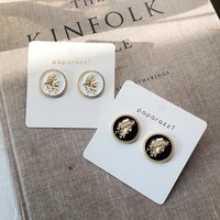 12pcslot s925 silver needle retro european and american fashion golden earrings womens earrings earrings piercing jewelry