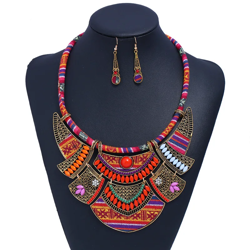 

Ethnic Boho Necklace Jewelry For Women Bohemia Hyperbole Pendent Necklace Fashion Jewelry For Girl Resin Alloy Dropshipping