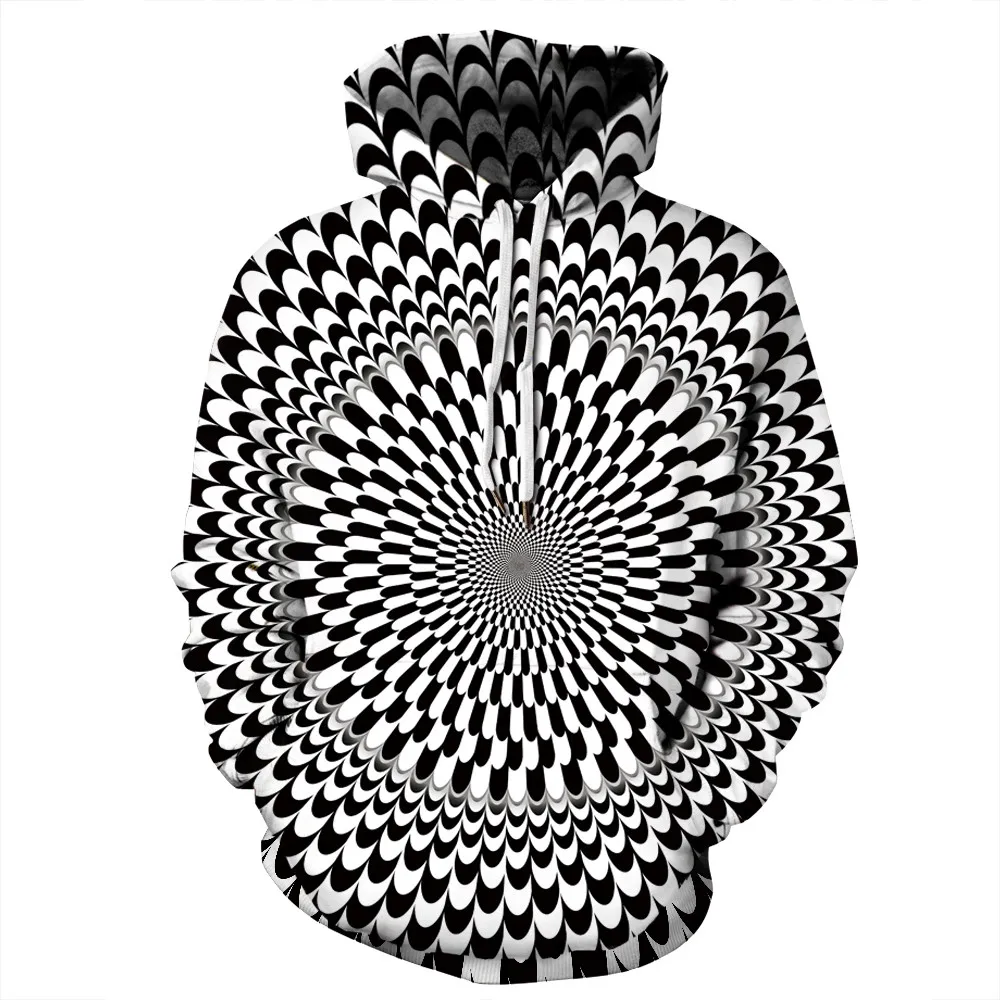 Harajuku гипноз Vortex толстовки для мужчин и женщин плюс размер 3d Толстовка с капюшоном