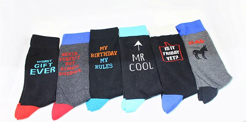 Длинные хлопковые носки с рисунками из мультфильмов серии Мужская Мода 2019 Европы