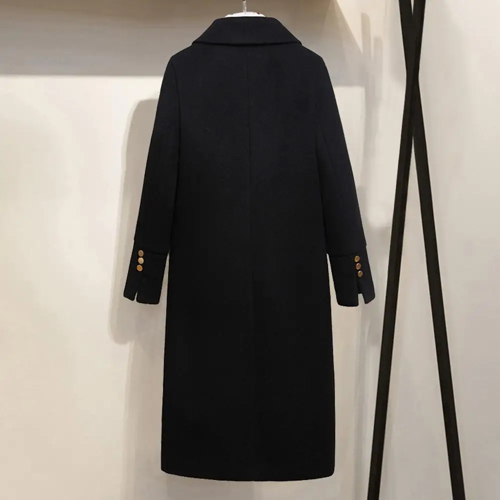 

2019 Coat Women Wool Plus Size 5XL Winter Fashion New Vintage Elegant Solid Lapel Button Coat Cashmere Woolen Coat Winter