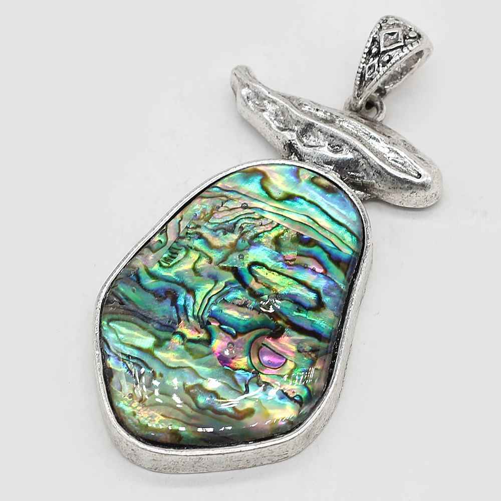 

Natural Shell Pendants Necklace Accessories Irregular Shape Abalone Shell Alloy Charms For Jewelry Making Bracelet Gift