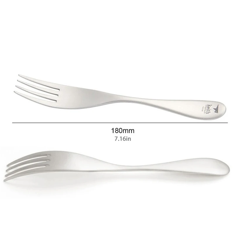 

Western Dessert Tableware Thicken Titanium Fork Outdoor Tableware Camping Hiking Picnic Salad Fork 182mm Ti5202