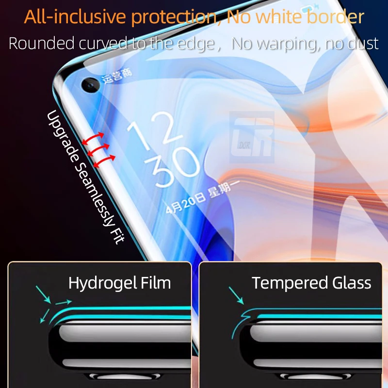 2-1pcs Screen Protector Hydrogel Film For OPPO Reno 5 A52 Find X2 Lite X3 Neo Protective Realme 8 9 7 6 Q3 Pro GT Neo2 No Glass