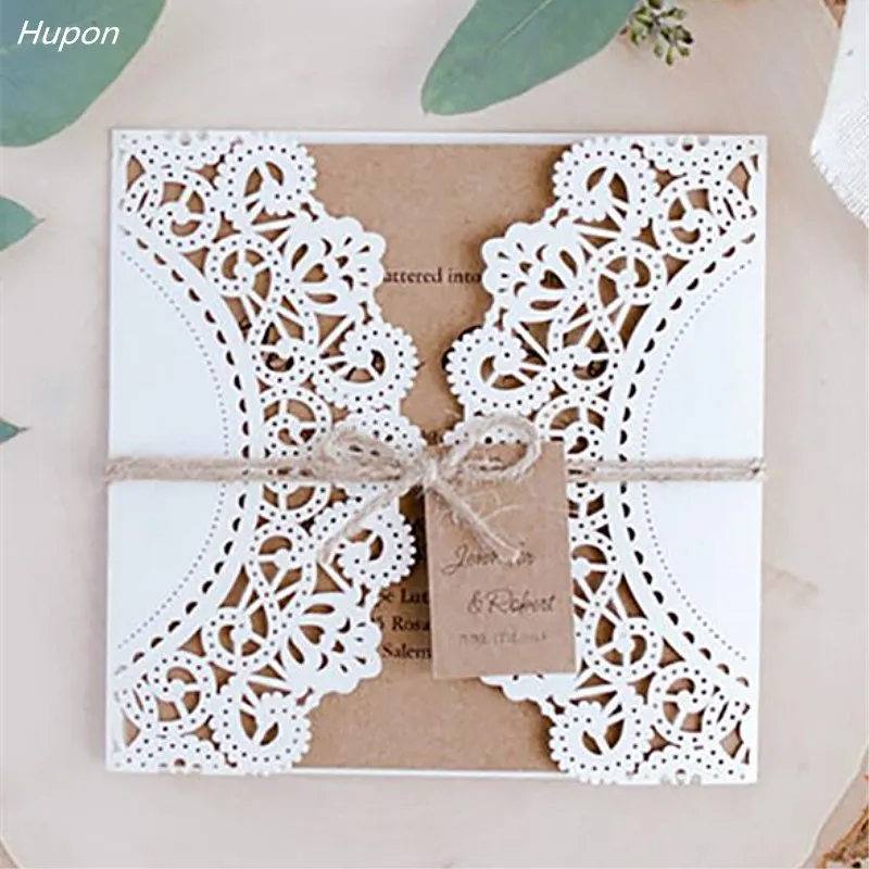 

50 шт. свадебные пригласительные открытки с лазерной резкой, винтажные Свадебные Декорации для невесты, бумажные подарочные поздравительные открытки, товары для праздника Вечерние