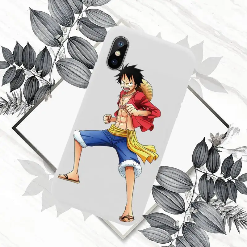 

Anime one piece luffy Phone Case White Candy Color for iPhone 11 12 mini pro XS MAX 8 7 6 6S Plus X SE 2020 XR