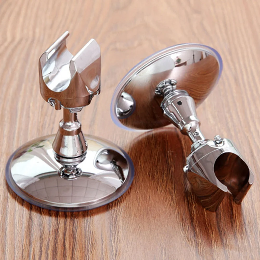 

2Pc Wall Mounted Adjustable Suction Bracket Bathroom Held Sucking Holder (Silver)