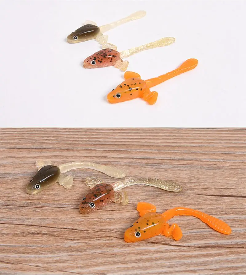 

3Pcs/lot Leo Fishing Lure 27613 Soft Bait 2g 7cm Silicone Gel Bionic Swimbaits Tadpole 3D Eyes Wobbler Pesca Fishing Tackcle