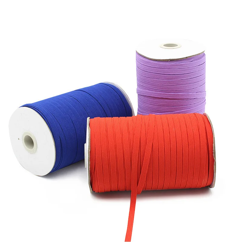 Bandas El&aacute;sticas blancas y negras de colores, cuerda de goma, cinta de licra, costura de encaje, cinta de cintura, accesorio de ropa, 100y, 6mm-5