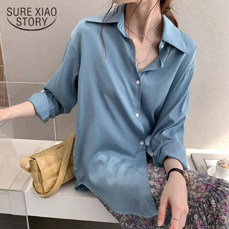 Женский Blusa 2021 Новинка на лето и весну для женщин блузка сплошной 7 Цвета