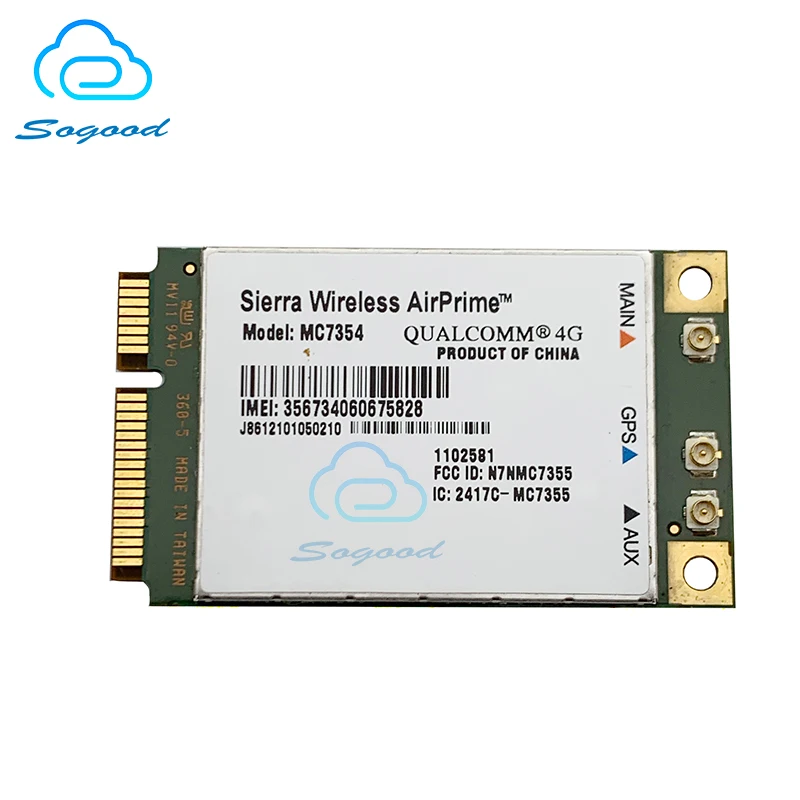 Sierra Wireless Airprime MC7354 4G LTE FDD категория 3 модуль Qualcomm MDM 9615 PCIe M.2 поддержка MIMO GPS Gobi API voice |