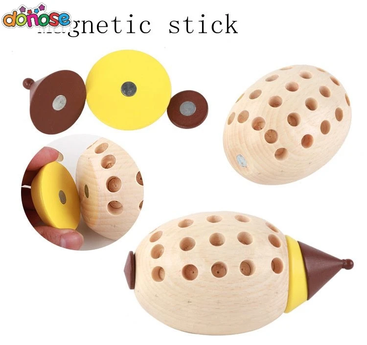 Игрушка Ежик Магнитная цветная деревянная на возраст 0 1 2 года|Пазлы| |