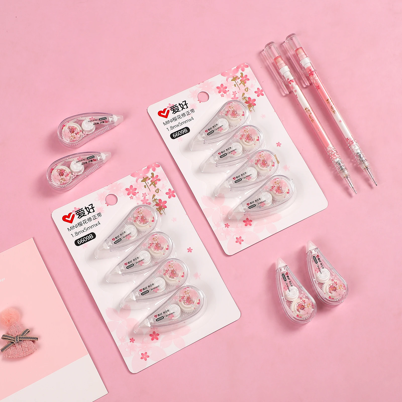 JIANWU 4 шт./компл. 1 8 м * 5 мм Мини Сакура коррекции ленты девчачьи свежие Kawaii школьные