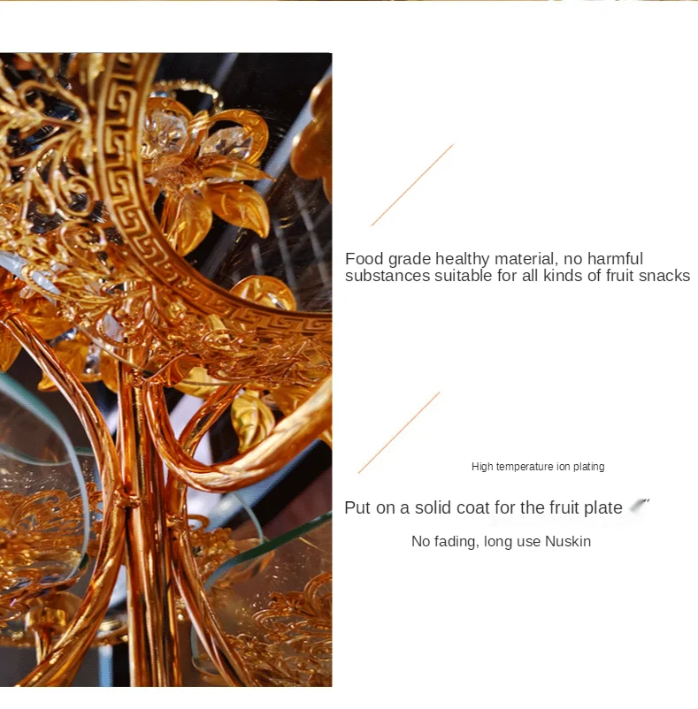 

European-Style Glass Fruit Plate Creative Modern Living Room Personalized Home Nordic Style Multifunctional