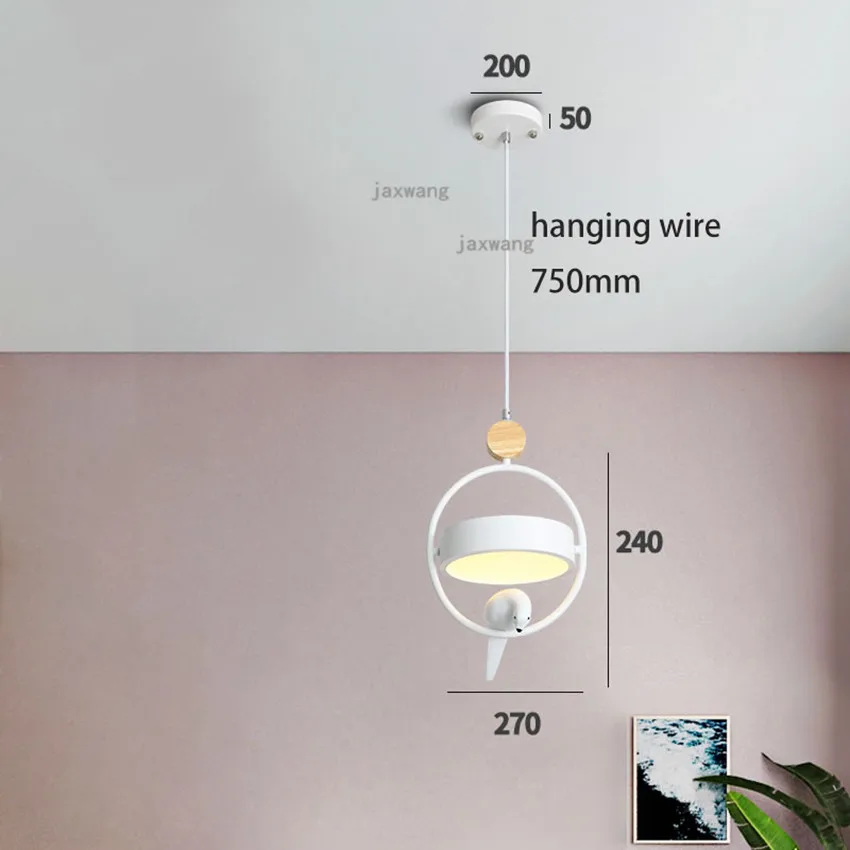 Железный подвесной светодиодный светильник в стиле пост-модерн скандинавский