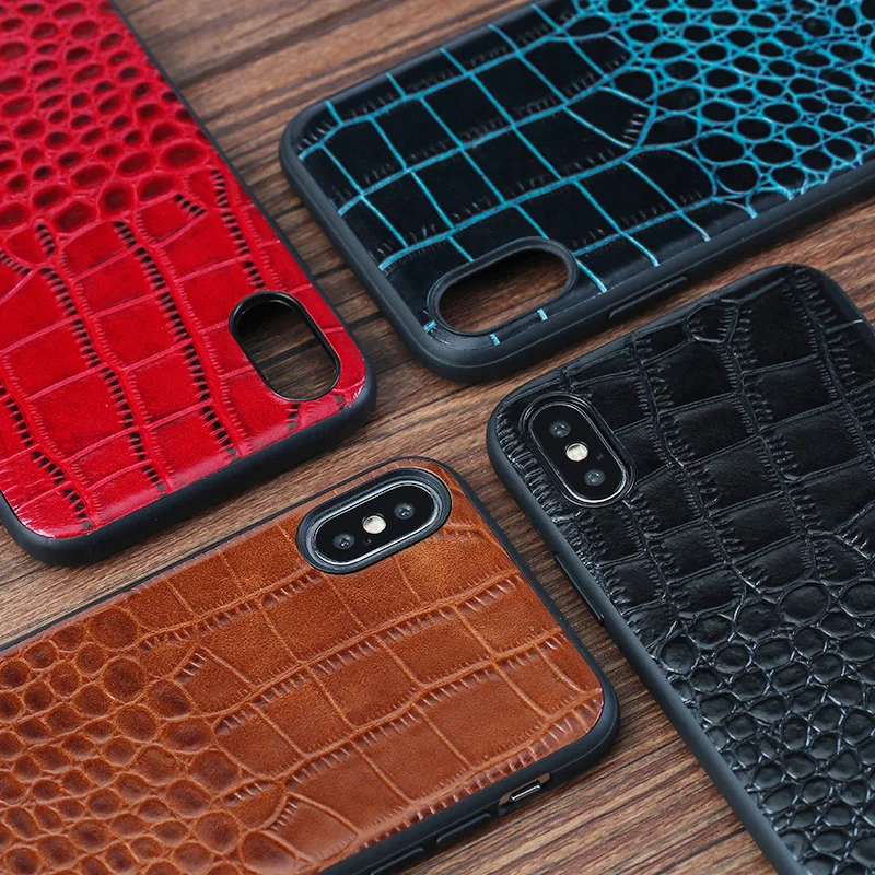 

Phone Case For iPhone 6 6s 7 8 Plus for 11 Pro X Xs Xr Max Case Luxury Crcodile Texture Cowhide Back Cover