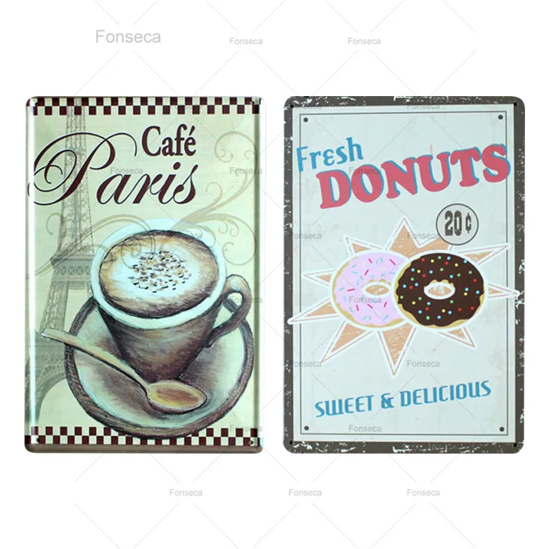 Металлическая Оловянная картина в виде кофейной бутылки Настенный декор для