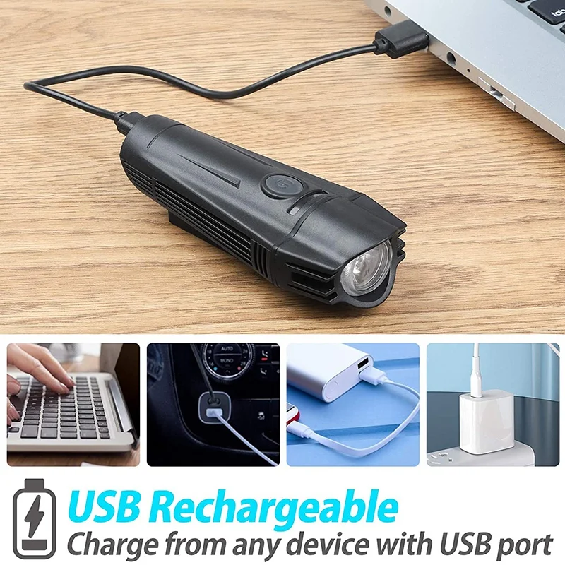 

USB Rechargeable Bike Light Set,LED Bike Lights Front and Back,Ultra Bright 4 Light Modes Bicycle Light,for Road Cycling