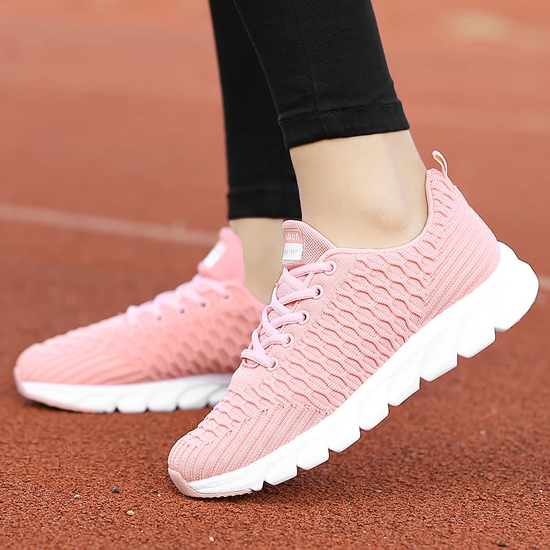 

2020 Mesh Women Sneakers Breathable Women Flat Shoes Lightweight Casual Shoes Ladies Lace-up Deportivas Mujer Chaussures Femme