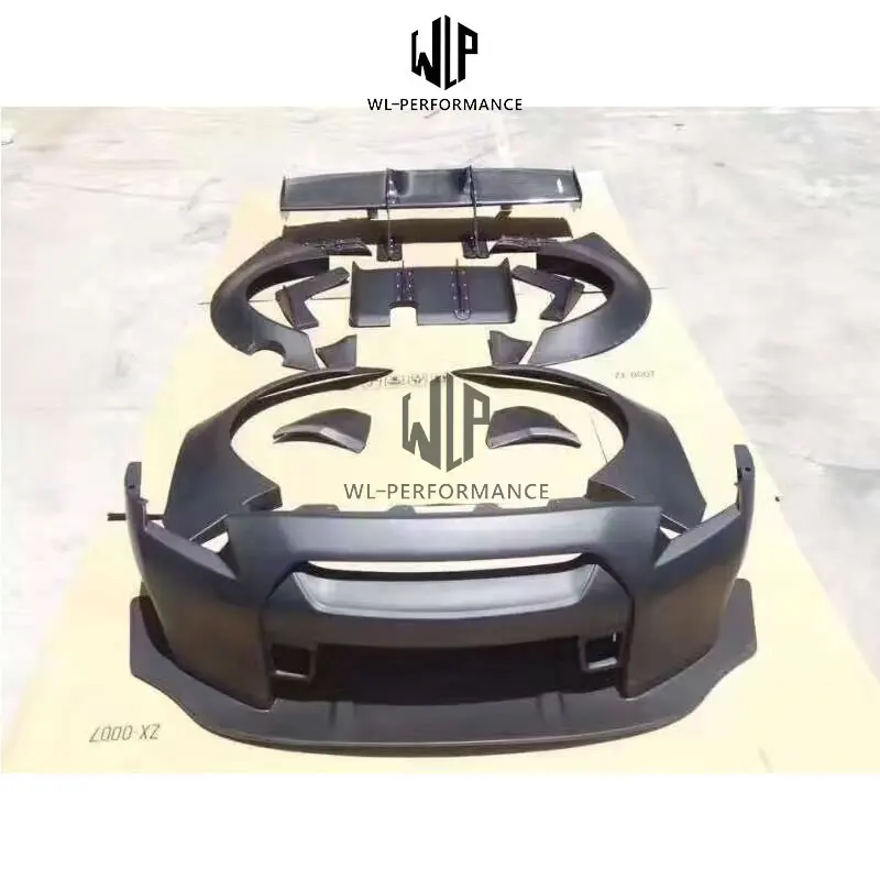 Широкий автомобильный комплект Gtr R35 Lb задний диффузор для переднего бампера и