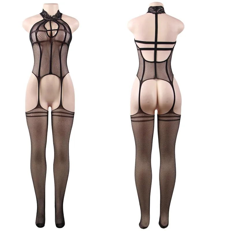 Сексуальное ГОРЯЧЕЕ белье Babydoll открытая ягодица Бандаж ремень сетки чулки тело чулки нижнее белье костюмы для женщин