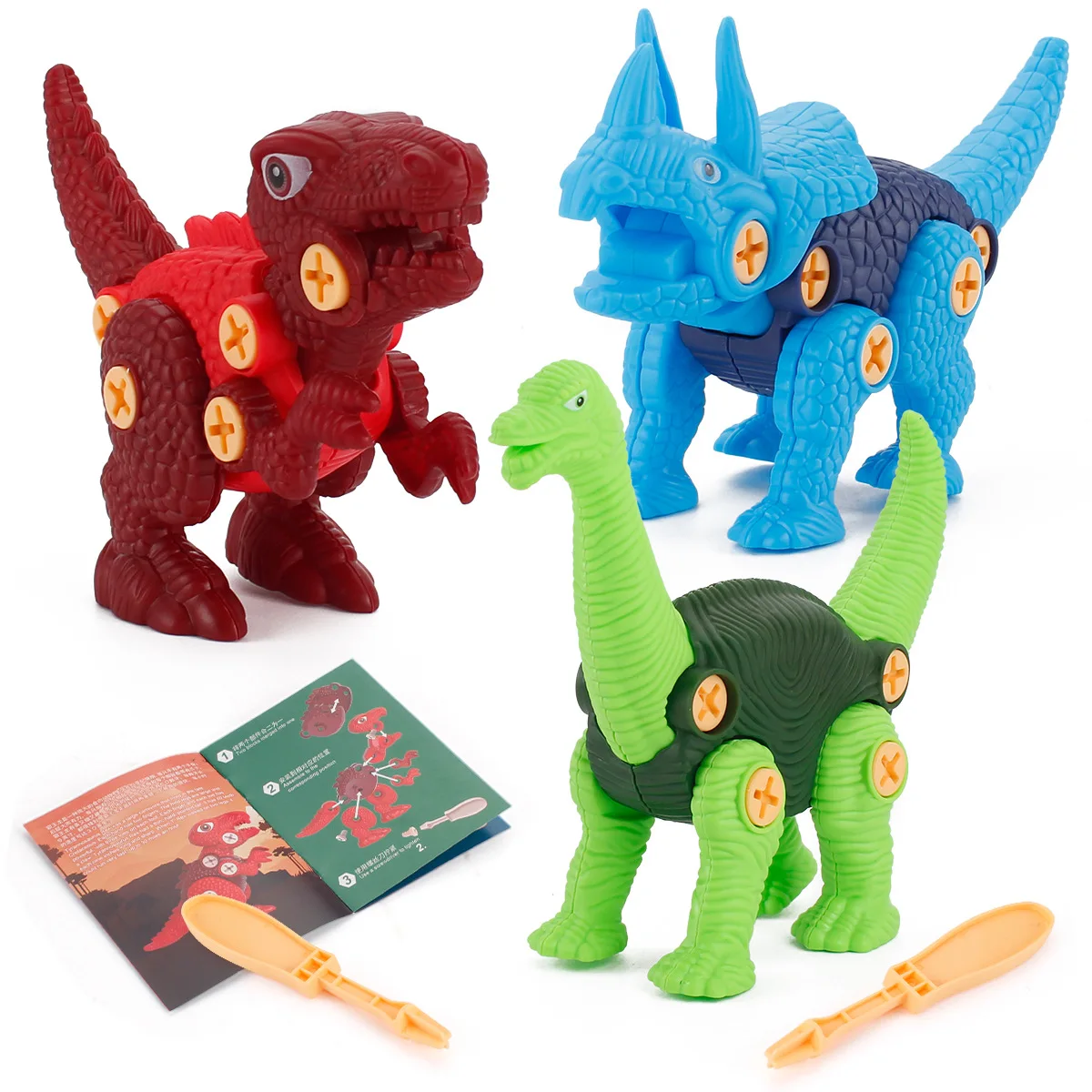 

Assembled Dinosaur Model Toy Creative Diy Tyrannosaurus Triceratops Brachiosaurus Screw Set Kid Educational Toys For Children