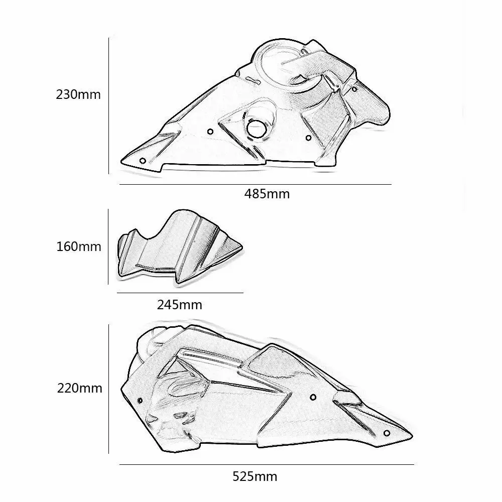 ABS Bellypan двигателя обтекатель спойлера с Монтажный комплект для Yamaha FZ-07 MT-07 FZ07 MT07 MT FZ 07