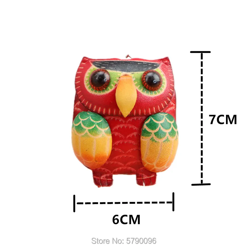 Leather handmade creative owl bag accessories keychain pendant super cute animal children's small gift | Багаж и сумки