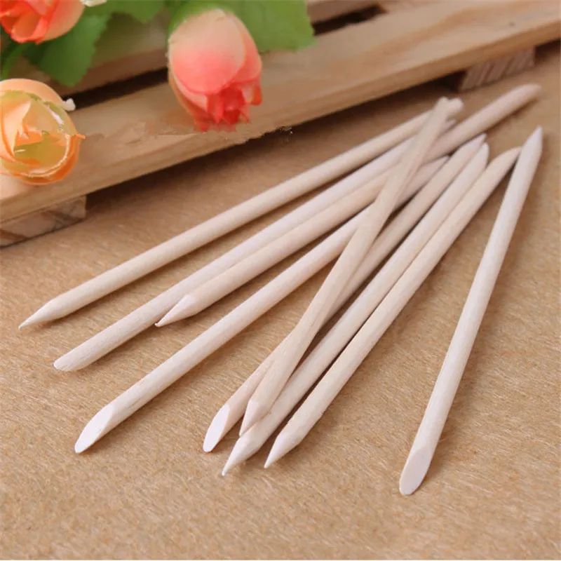 100pcs/set Nail Art Orange Wood Stick Sicks Cuticle Pusher Remover Manicure Pedicure Care Beauty Makeup Tools |