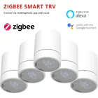 Умный привод радиатора Tuya ZigBee3.0, программируемый термостатический клапан радиатора, регулятор температуры, голосовое управление через Alexa