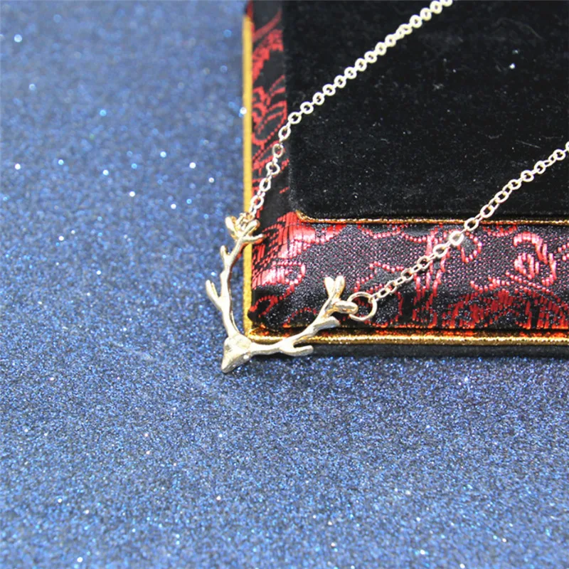 Christmas Europe United States Animal deer antlers head elk necklace cross-border fashion accessories Woman Necklace Wholesale | Украшения