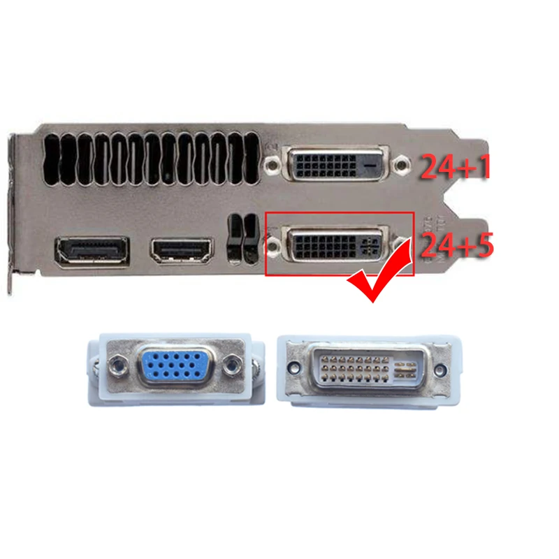 Адаптер DVI-VGA DVI-I в VGA адаптер Папа-мама преобразователь для компьютера |