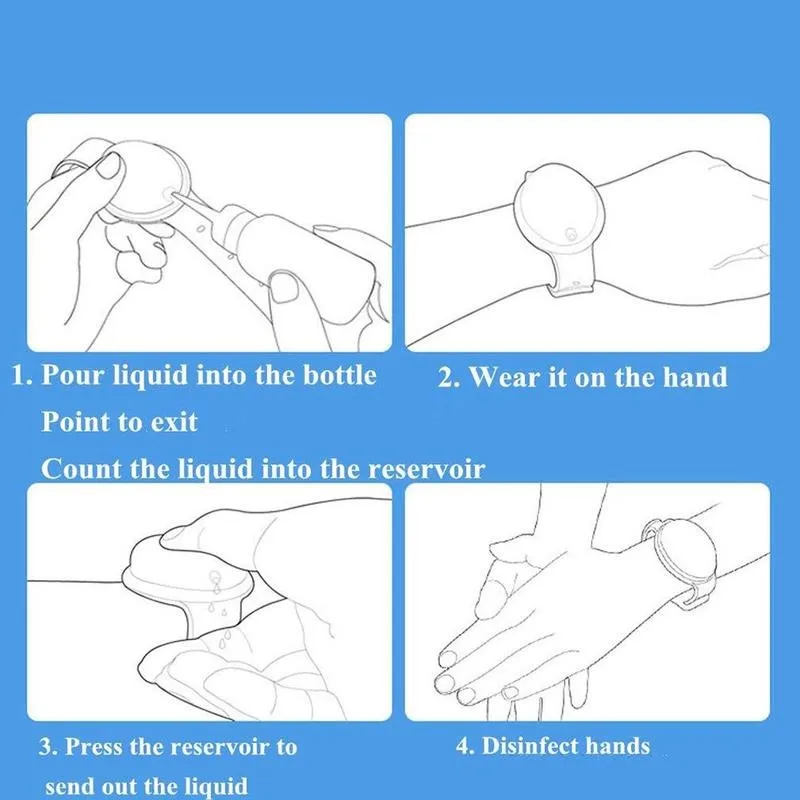 

New Hand Sanitizer Disinfectant Sub-packing Silicone Bracelet Wristband Hand Dispenser Wearable Hand Sanitizer Dispenser Pumps