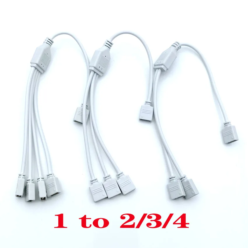 

4Pin 5Pin RGB RGBW Connector HUB 1 to 2 3 4 Splitter Female Extension Wire Cable for 5050 3528 RGB RGBW RGBWW LED Strip Light