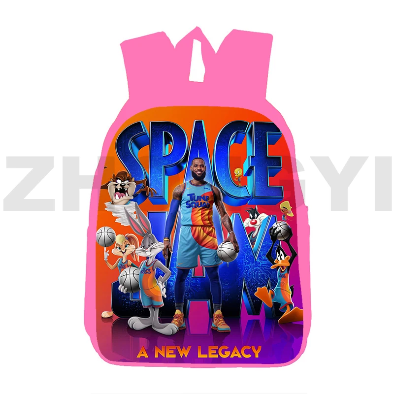 

Pink 3D Basketball We Win Backpack Teenagers Anime Space Jam A New Legacy Bag Schoolbag Cartoon 12/16 Inch Tune Squad Bookbag