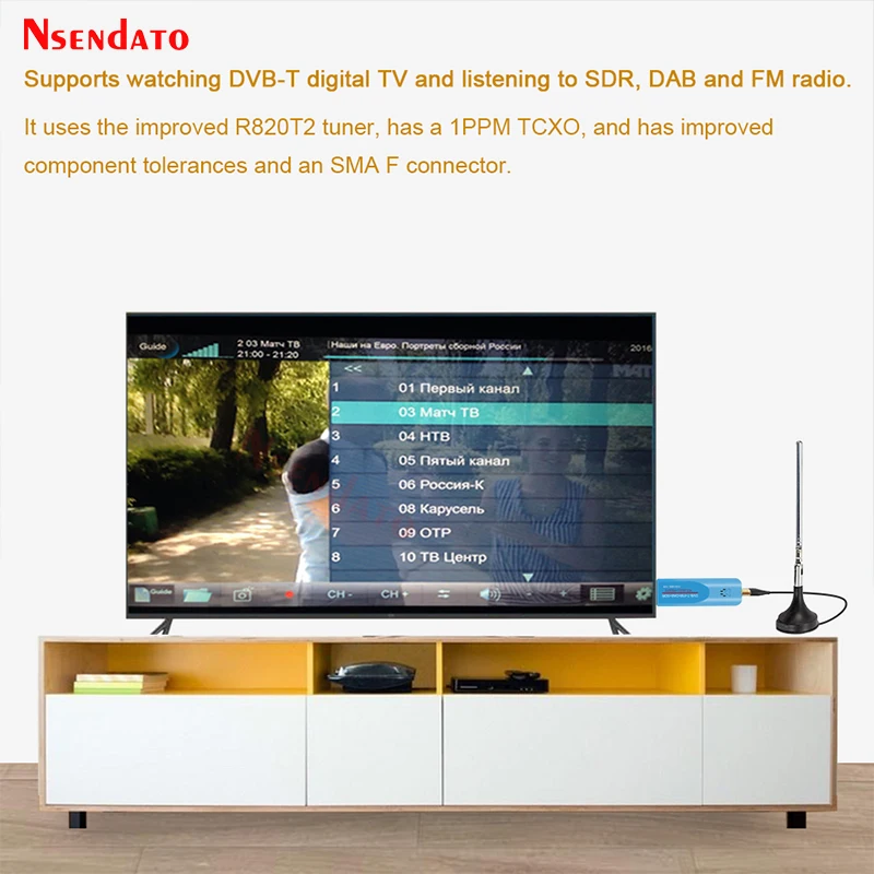Цифровой USB2.0 DAB FM DVB T RTL SDR TCXO RTL2832U R820T2 ТВ приемник тюнер + радиоприемник с