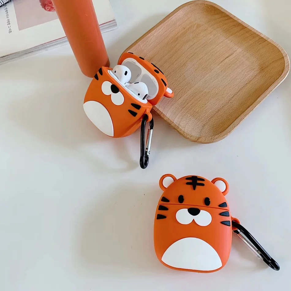 3D Пингвин чехол для наушников для Airpods чехол силиконовый розовый чехол для Apple Air pods 2 Чехол для наушников Earpods кольцо ремешок брелок