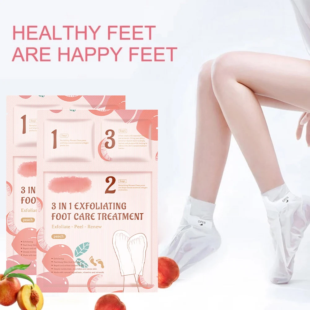 

3 in 1 Foot Peel Mask Foot Care Treatment Kit Exfollating Foot Peeling Mask Natural Foot Care Exfoliating Moisturizing Spa Y