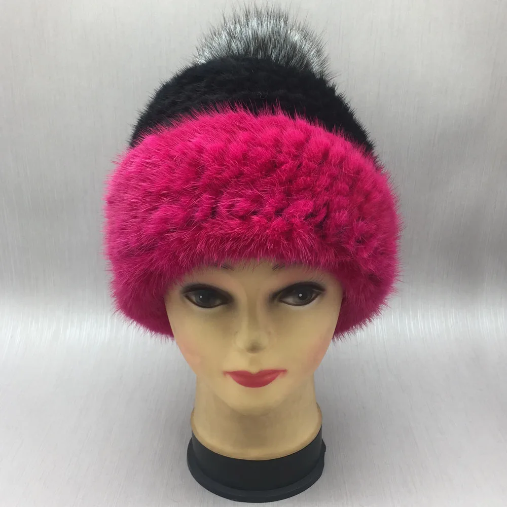 Новинка 2018 модная Брендовая женская зимняя шапка из натурального меха норки