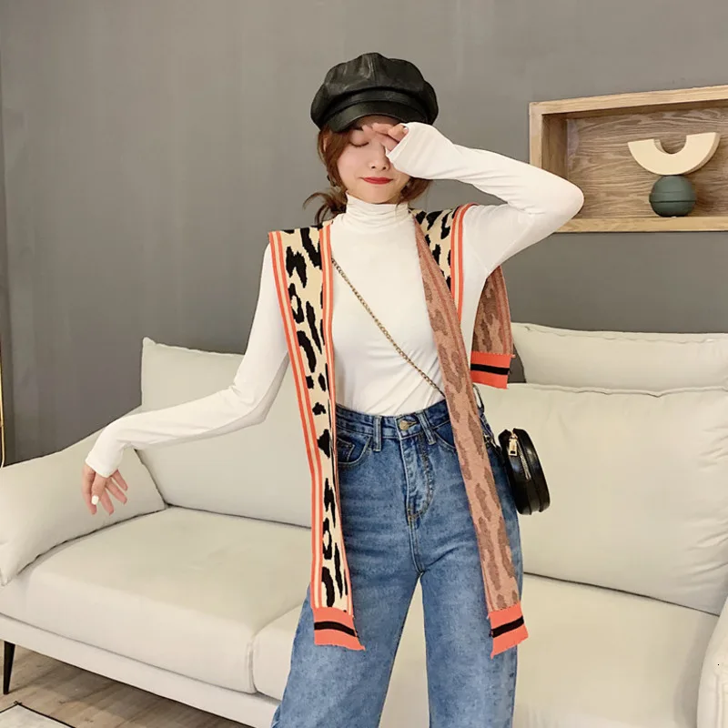 LANMREM 2020 женский шарф на весну и зиму Женский кашемировый с леопардовым принтом