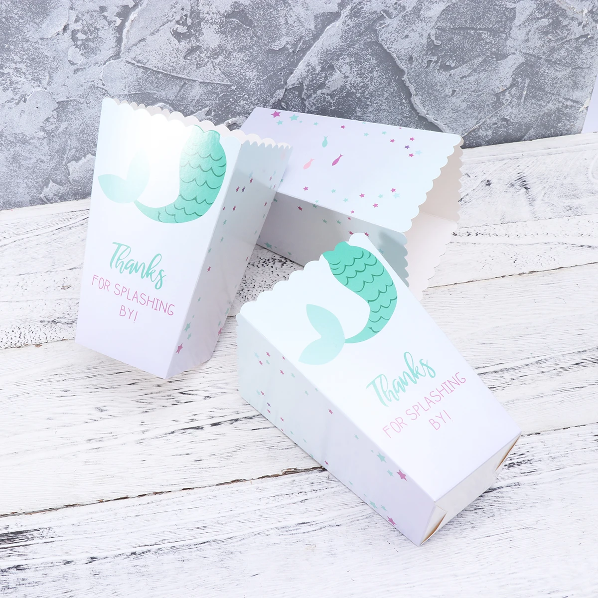 1 комплект бумажные пакеты для вечеринок с русалочкой коробки попкорна конфетные