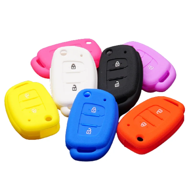 

Silicone Car Remote Key Fob Shell Cover Case for Hyundai Solaris 2 Elantra I30 I35 I40 Tucson Flip Folding Remote
