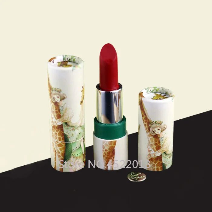 

10/30/50pcs 12.1mm Paper Yellow Giraffe Girl Round Empty Lipstick Tube Lip Balm Container Cosmetics Refillable Lipstick Shell