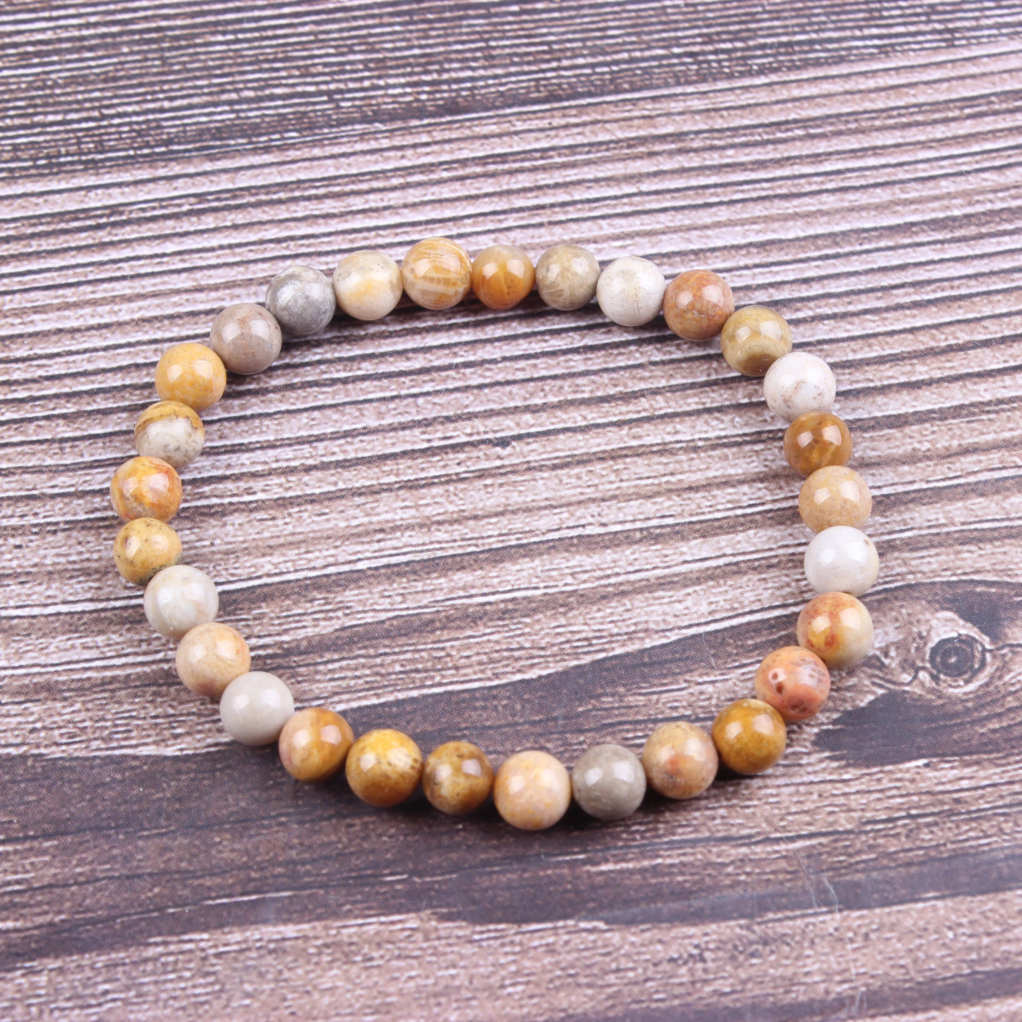 

Fashion jewelry 6 / 8 / 10mm miscellaneous stone bracelet natural jewelry beads are suitable for men's and women's accessories