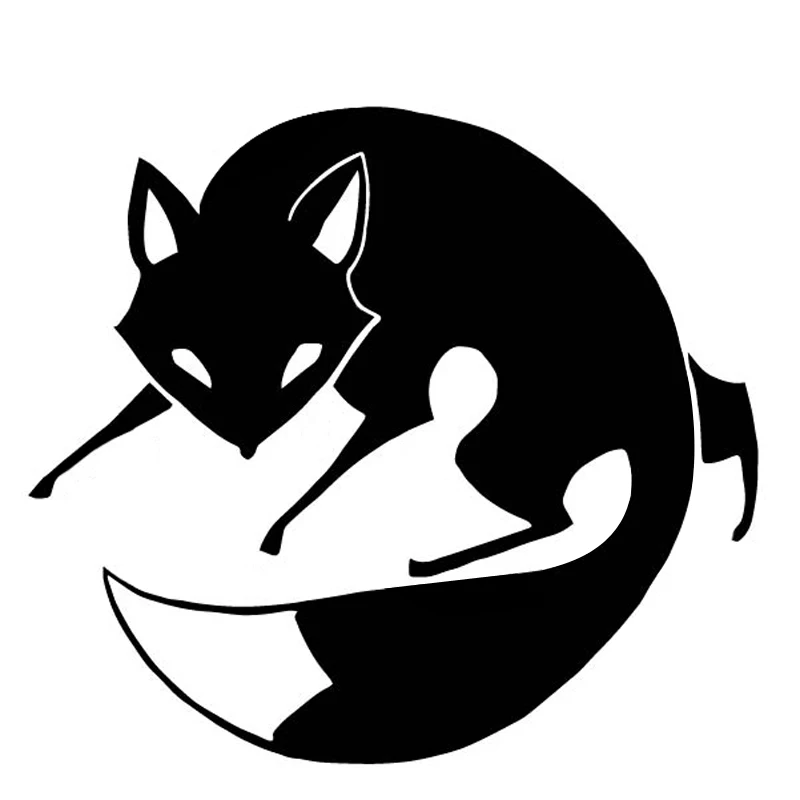 

16,9 см * 15,2 см с мультипликационным принтом «Лиса» креативный декоративный автомобильный стикер бампер виниловые наклейки в виде Фотообоев c...