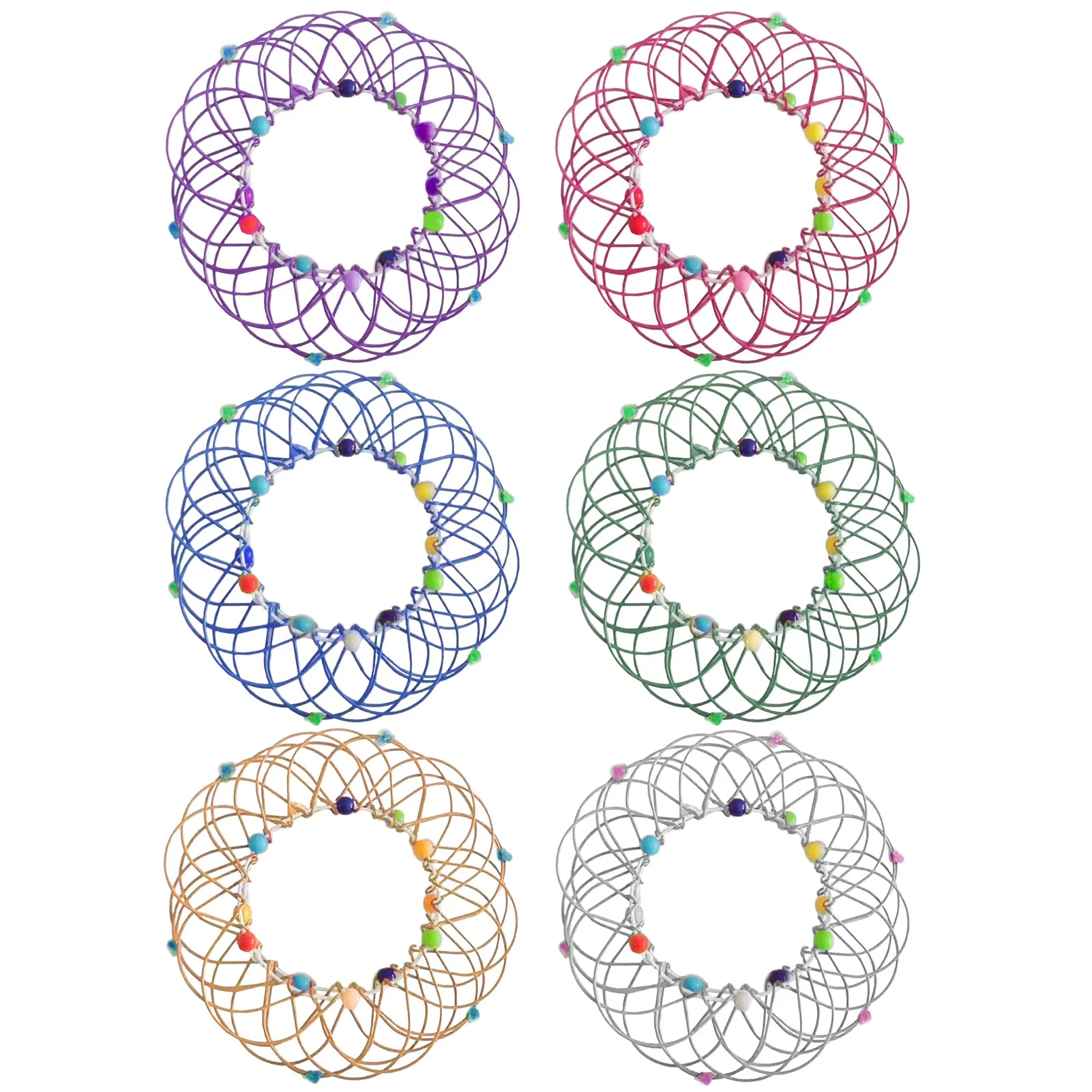 

Magical Mandala Flower Basket Toy Decompression Variety Flower Basket Soft Steel Ring Ornament With Changeable Flower Kids Toy