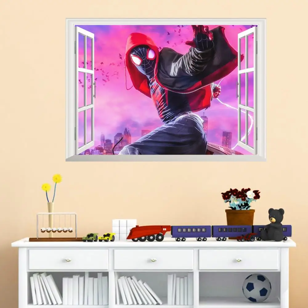 

Marvel Super Hero Spider Man Wall Stickers Removable Wallpaper Sticker Decal For Kids Rooms Boys Bedroom Background Home Decor